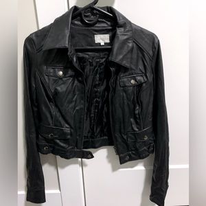 Faux leather jacket. Wrinkled look